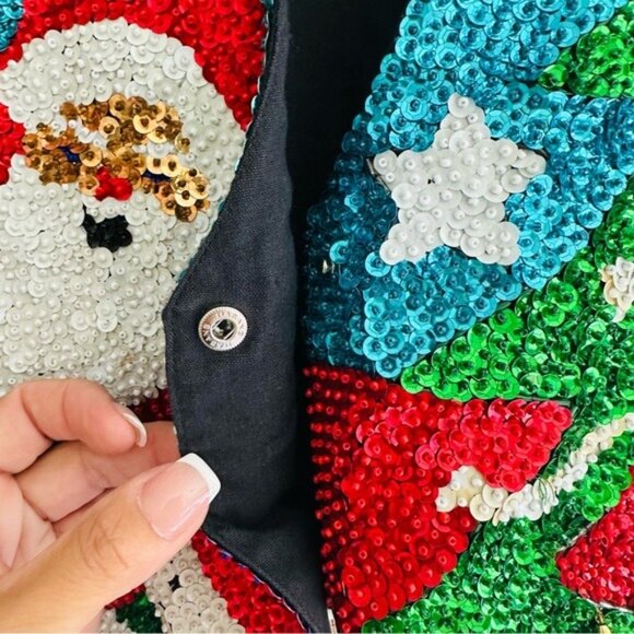 VTG Bali Gem 1960s Sequin Ugly Christmas Vest | Size Small | Holiday Retro Glam! - Picture 6 of 9